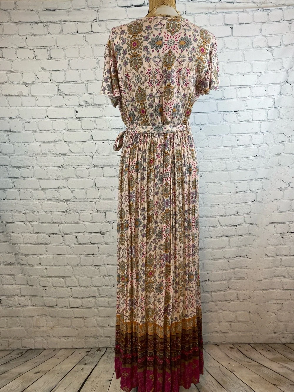 Patrons of Peace Boho Crinkly Faux Wrap Maxi
